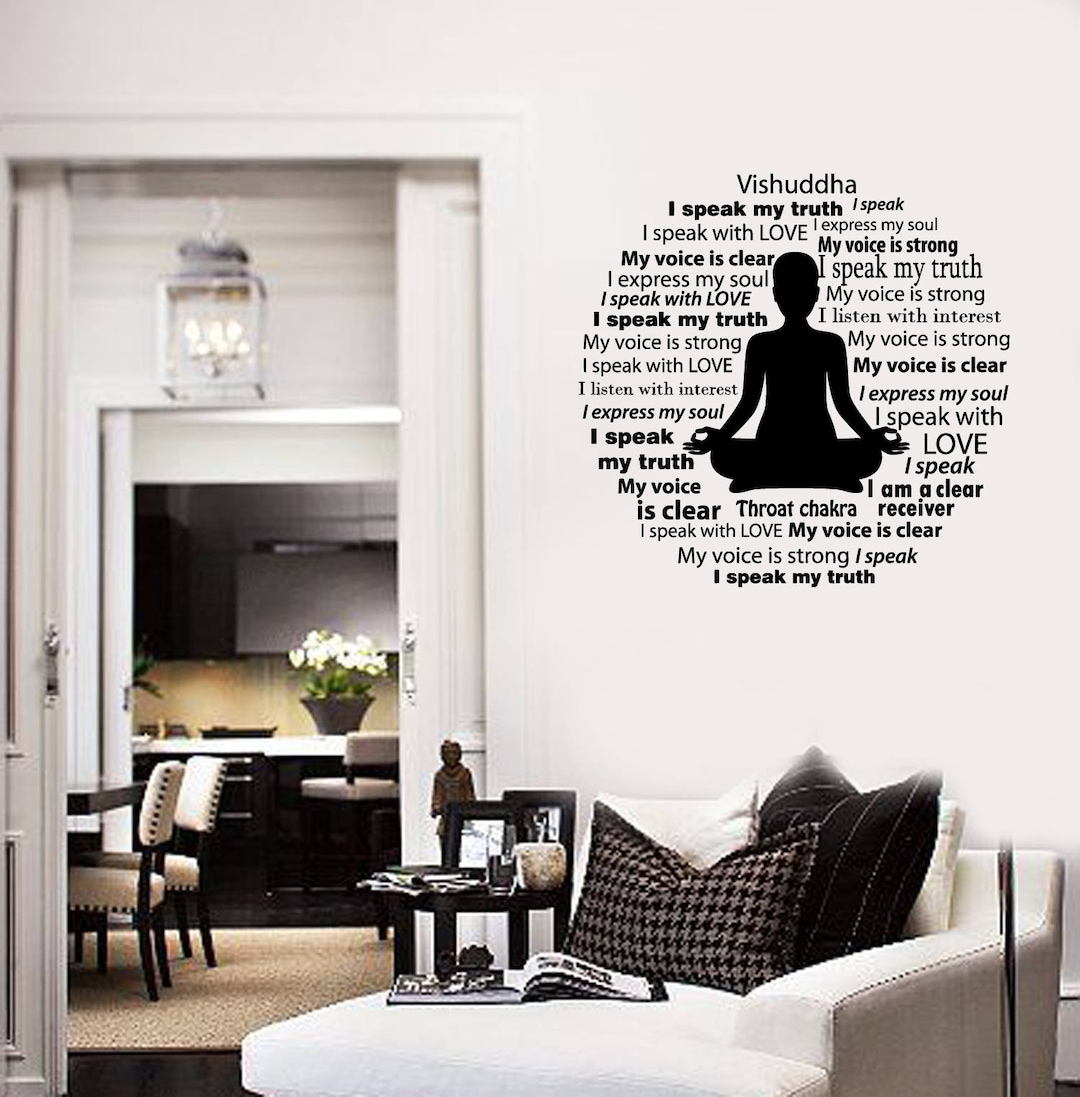 Yoga Vinyl Wall Decal Words, Peaceful Meditation Wall Art for Mindful ...