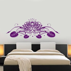 Wall Vinyl Decal Yoga Lotus Flower Ornament Yoga Studio Decor Yoga Room ...