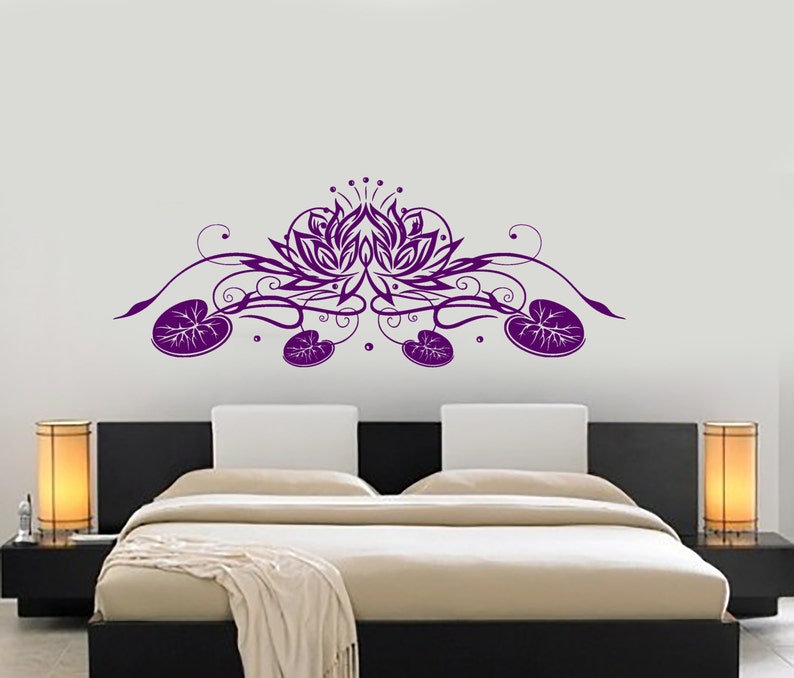 Wall Vinyl Decal Yoga Lotus Flower Ornament Yoga Studio Decor Yoga Room ...