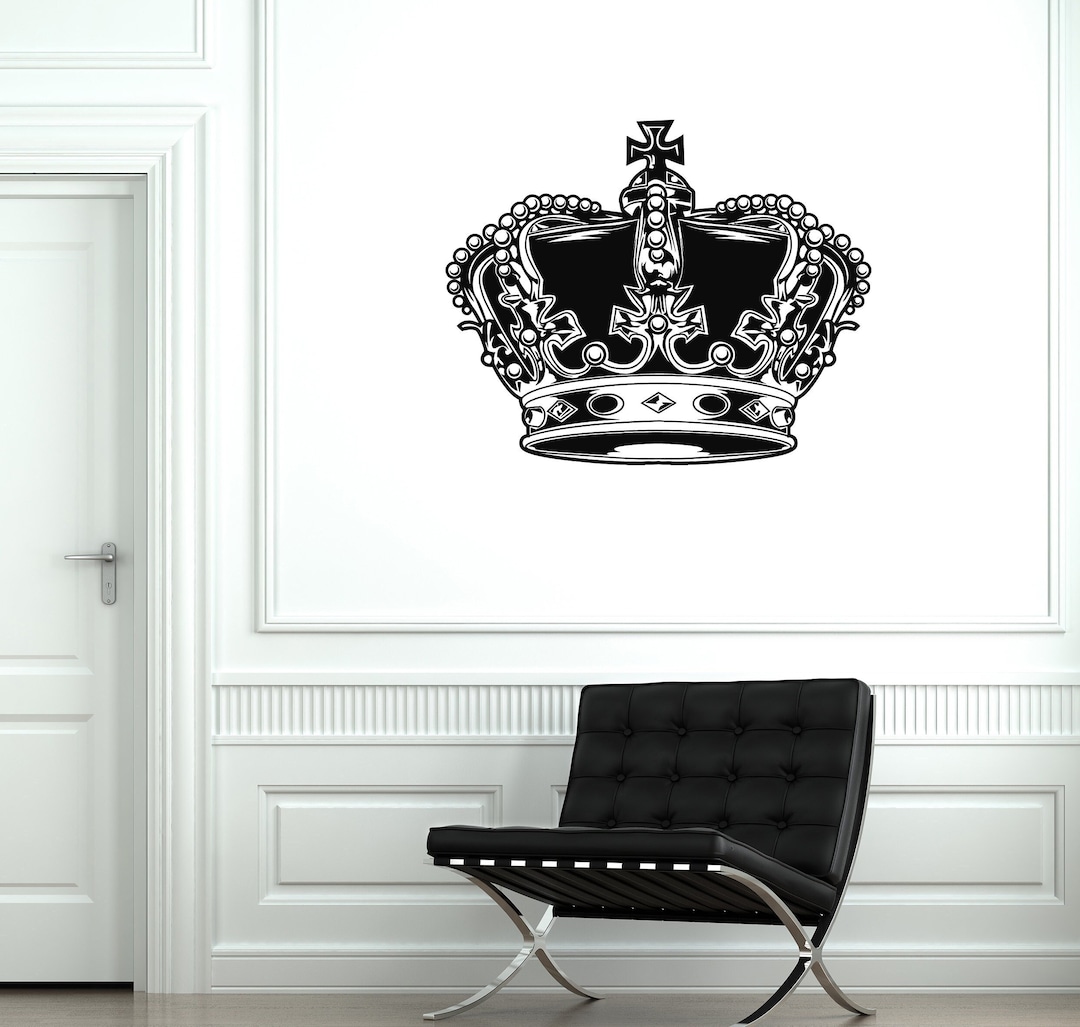 Crown Vinyl Wall Decal Queen King Girl Room Woman Women Art Bedroom ...