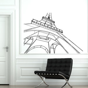 Wall Decal Paris Eiffel Tower France Romantic Love Vinyl Decal Sticker 1815dz