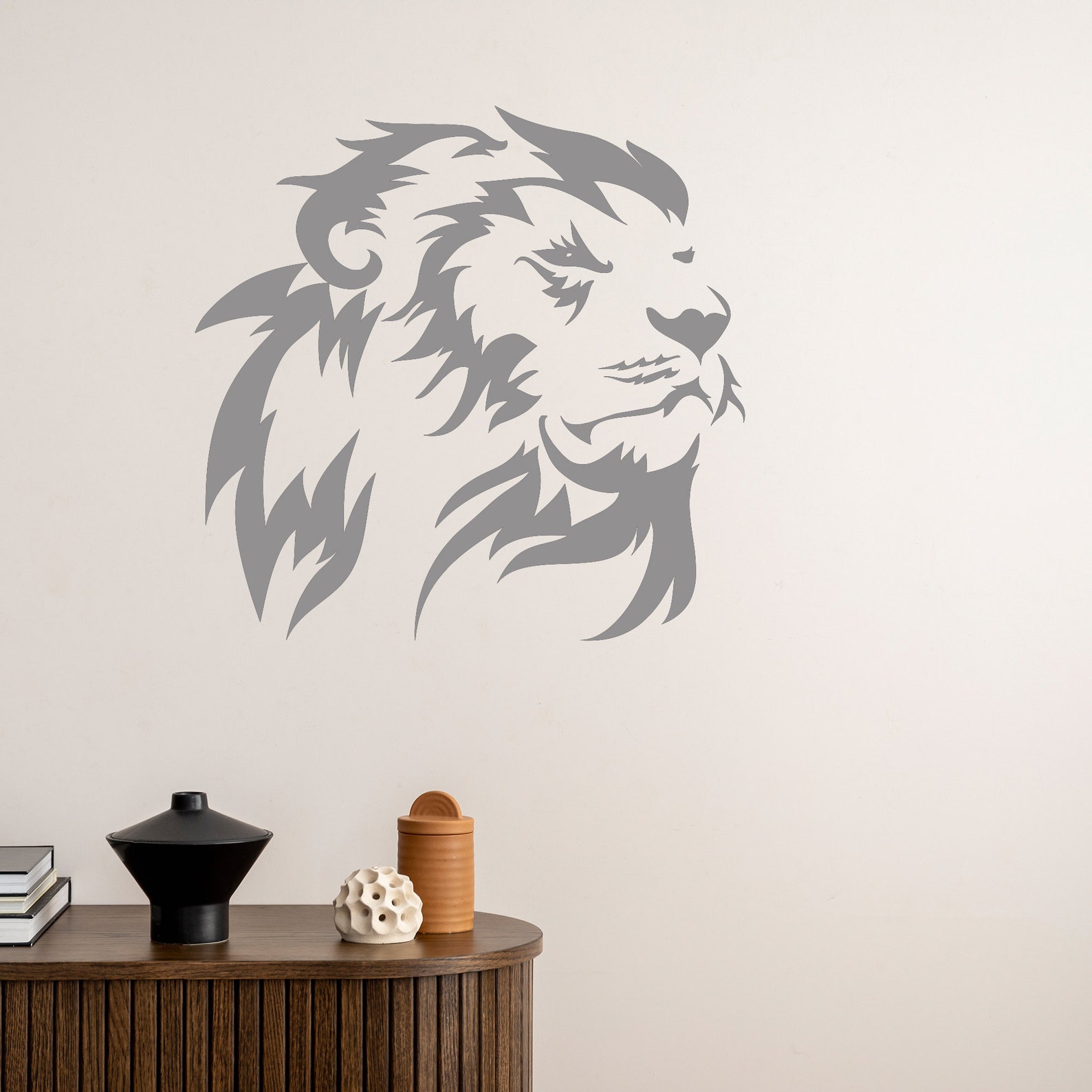 Lion Head Vinyl Wall Decal King of Animals African Predator Big Cat ...