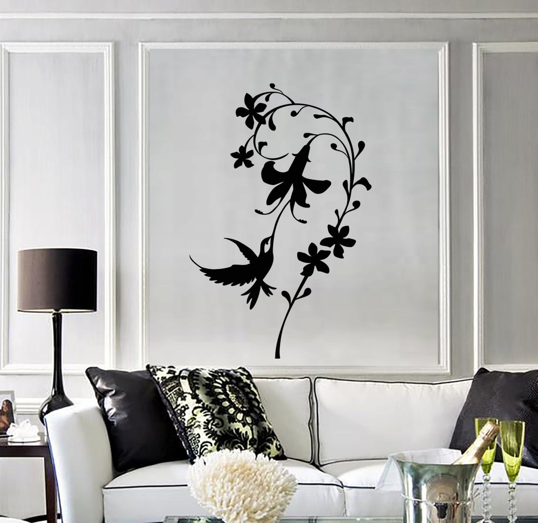 Wall Vinyl Decal Flower and Birds Romantic Decor for Bedroom 2023di - Etsy