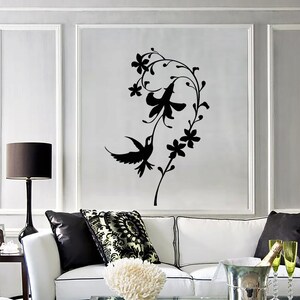 Wall Vinyl Decal Flower And Birds Romantic Decor For Bedroom 2023di