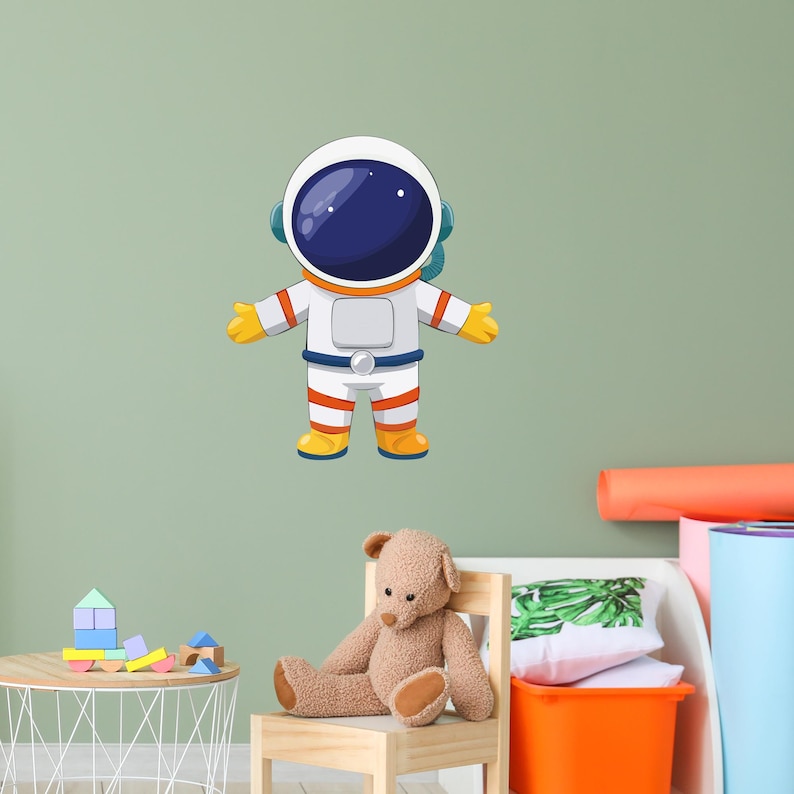 Astronaut Vinyl Wall Decal, Cute Space Wall Sticker for Nursery and ...