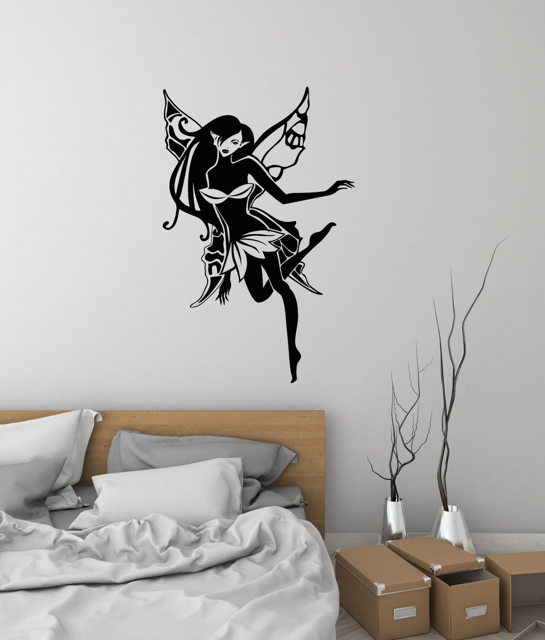Fairy Vinyl Wall Decal Elf Fantasy Nursery Kids Room Decorating ...