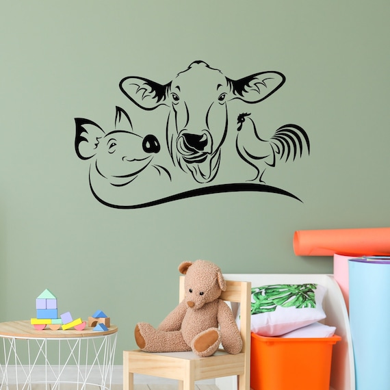 Goat Barn Wall Decal Sticker – Farm Animal Wildlife Art For Kids' Rooms, Nursery, Garage, 18x20 Inch, Vinyl