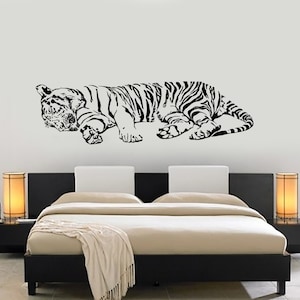Wall Vinyl Decal Tiger Sleeping Jungle Africa Predator Cool Interior Decor 1452dz