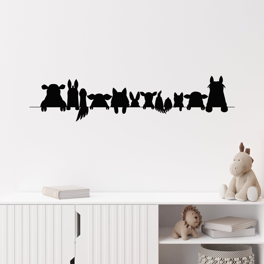 Farm Animals Vinyl Wall Decal Silhouette Nursery Kids Room Decor Idea ...