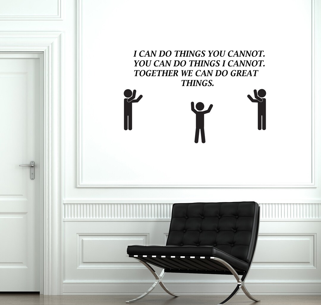 Teamwork Quote Vinyl Wall Decal Team Work Office Space Decor Stickers ...