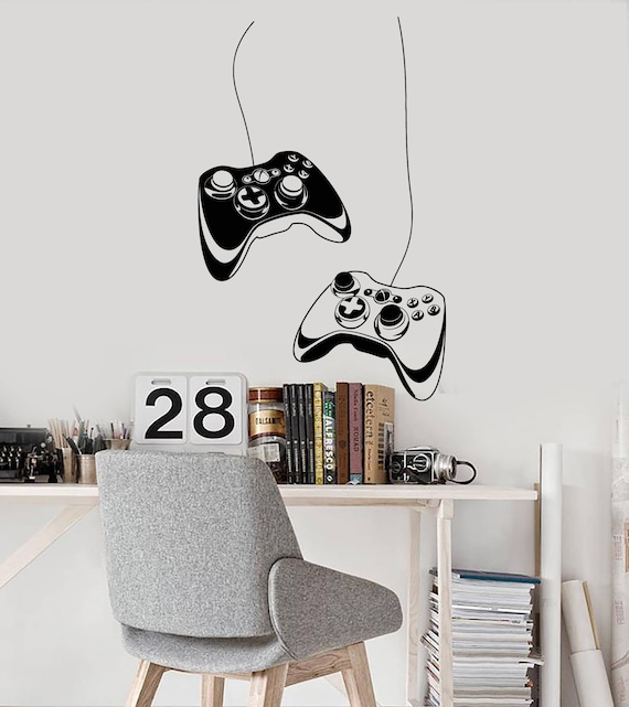 Vinyl Wall Decal Two Joysticks Video Games Gamer Room Cool Art