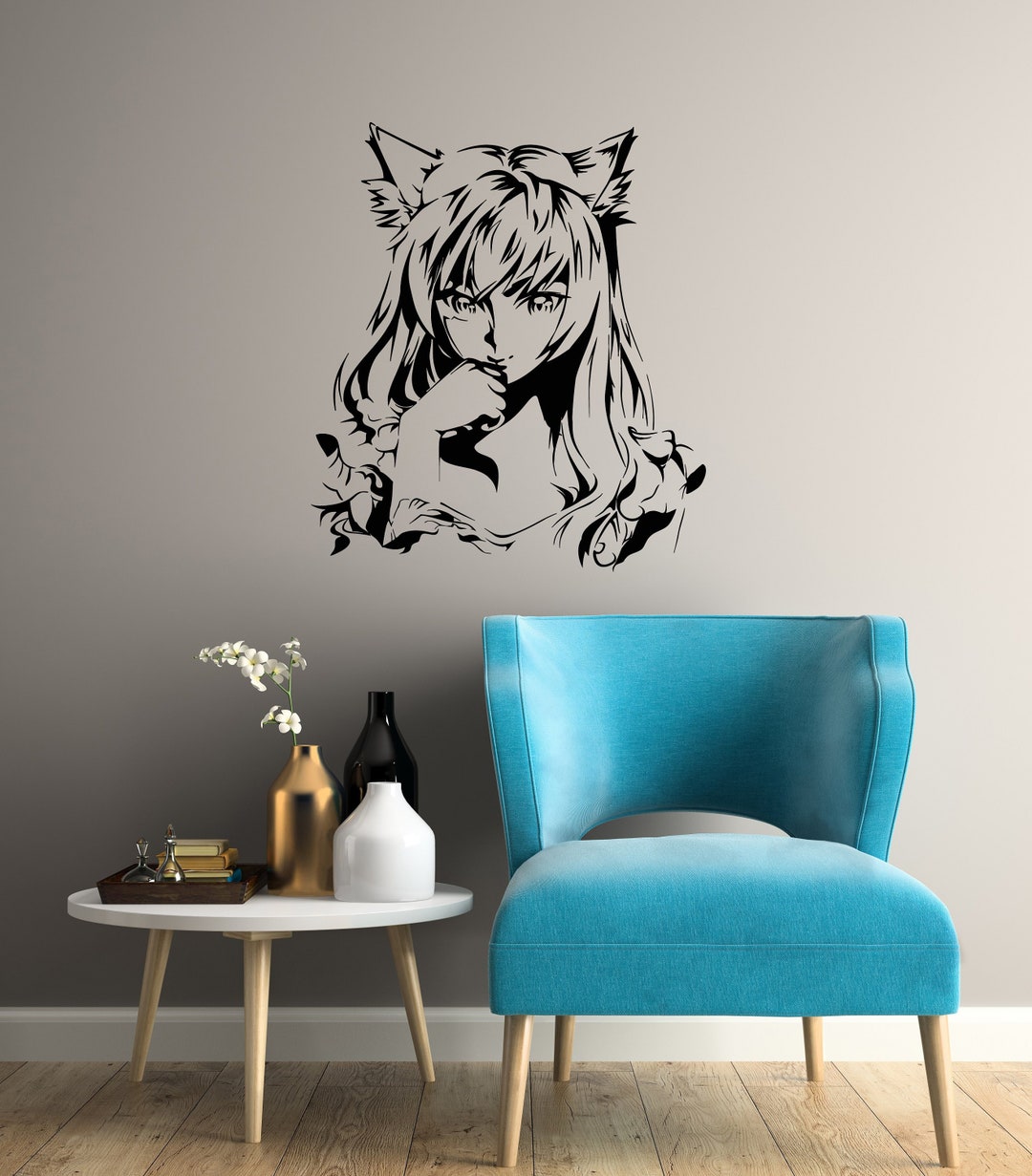 Anime Girl Vinyl Wall Decal Manga Oriental Kids Teen Room Interior