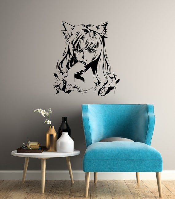 Anime Girl Vinyl Wall Decal Manga Oriental Kids Teen Room Etsy