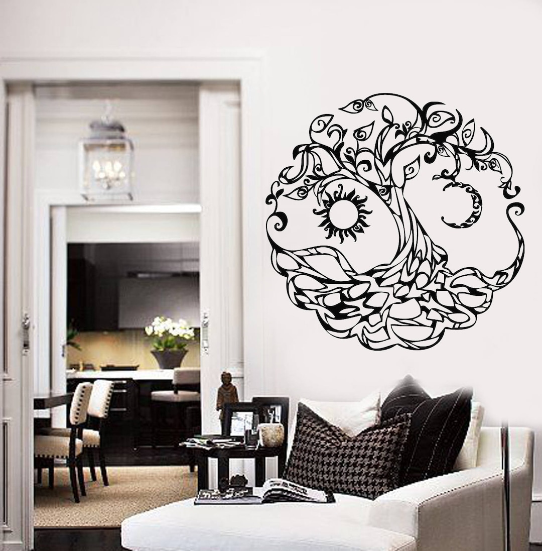 Celtic Vinyl Wall Decal Tree of Life Sun Moon Home Room Decor Etsy