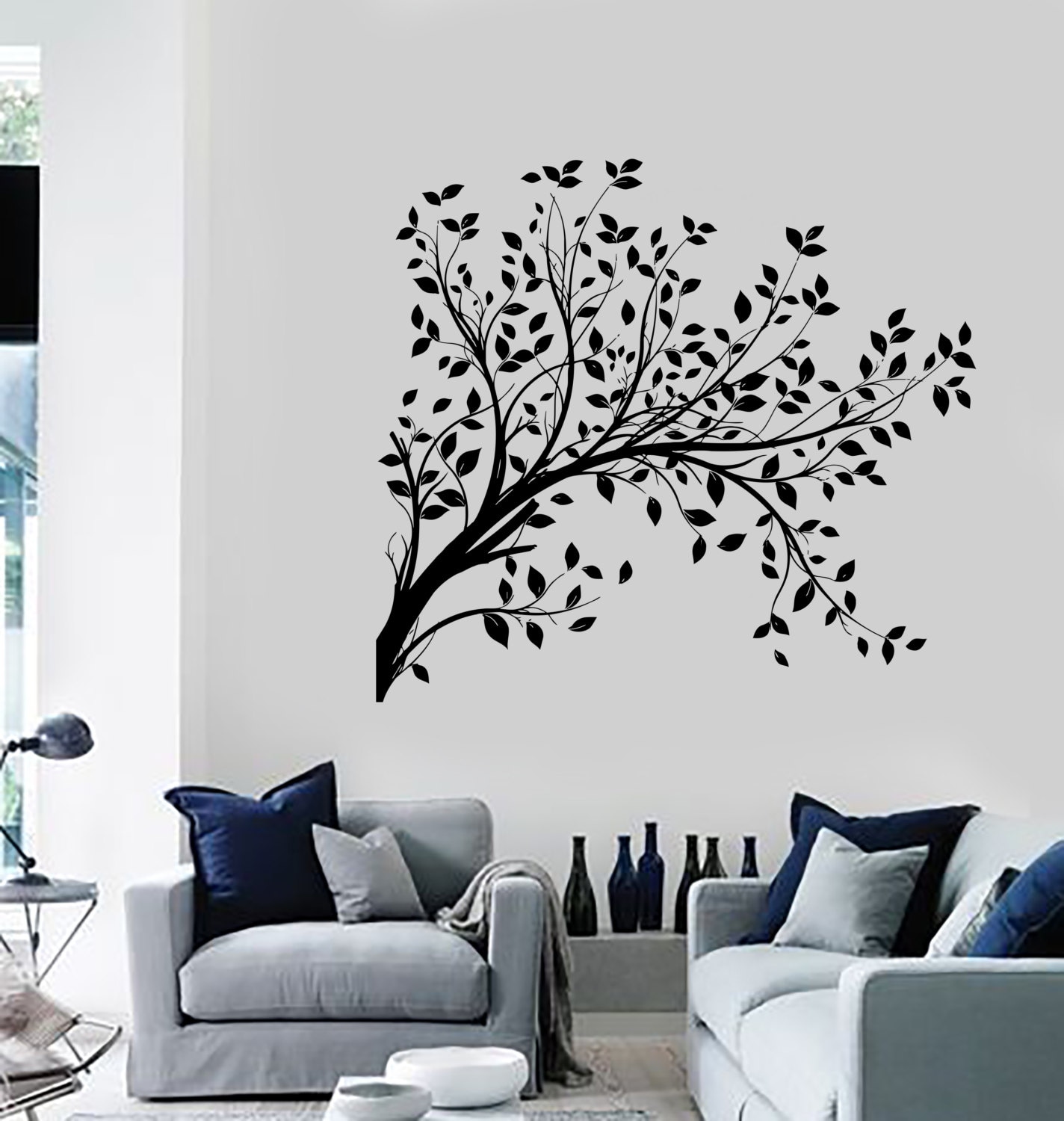 Wall Vinyl Sticker Decor Abstract Image Tree Branch Formed Heart Shape  Unique Gift (n184)