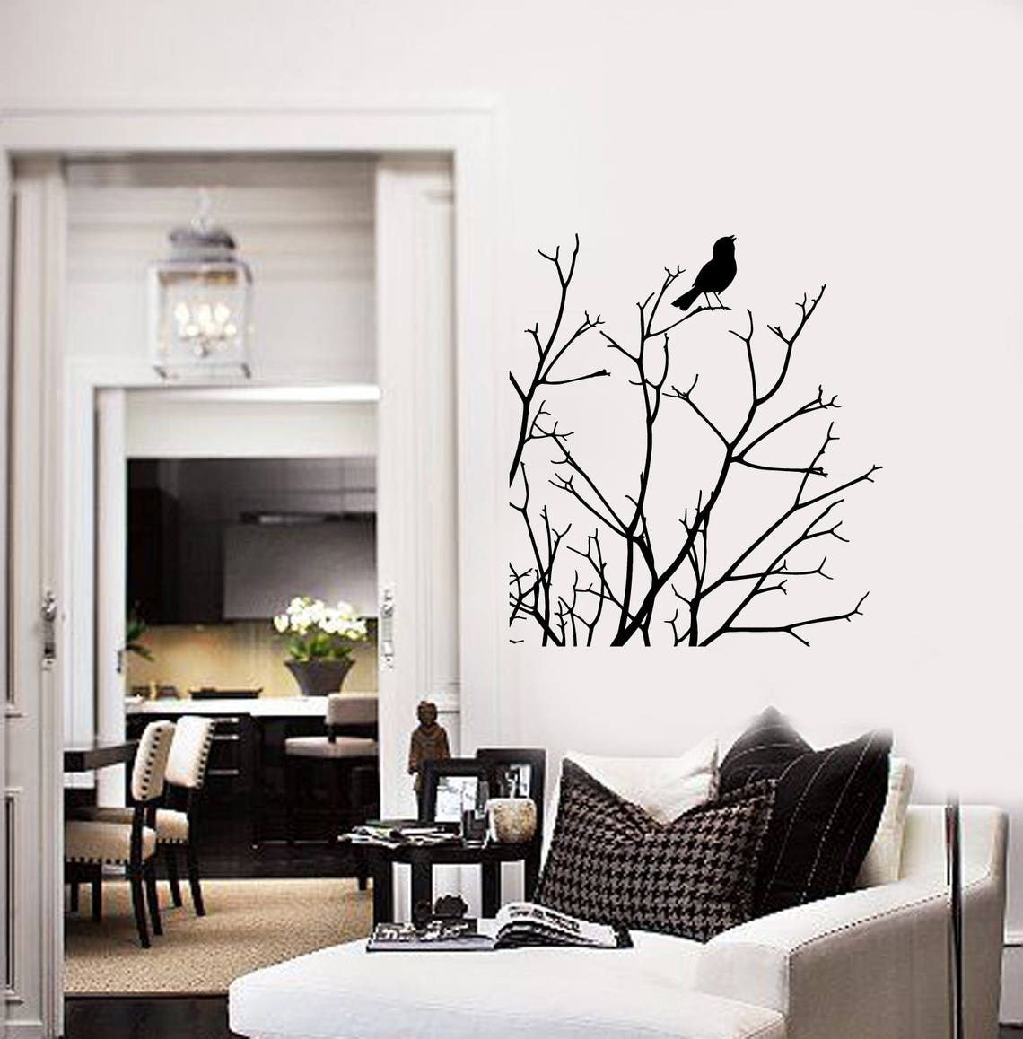 Branches Bird Vinyl Wall Decal Nature Art Tree for Any Room Home Decor ...