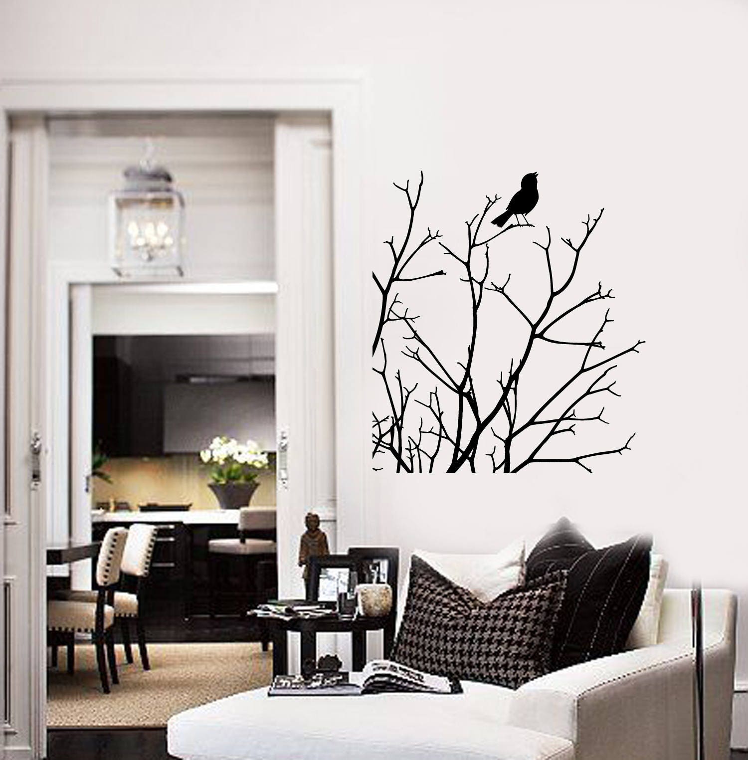 Branches Bird Vinyl Wall Decal Nature Art Tree for Any Room Home Decor ...