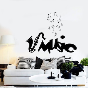 Wall Vinyl Music Notes Jazz Guaranteed Quality Decal Mural Art 1545dz