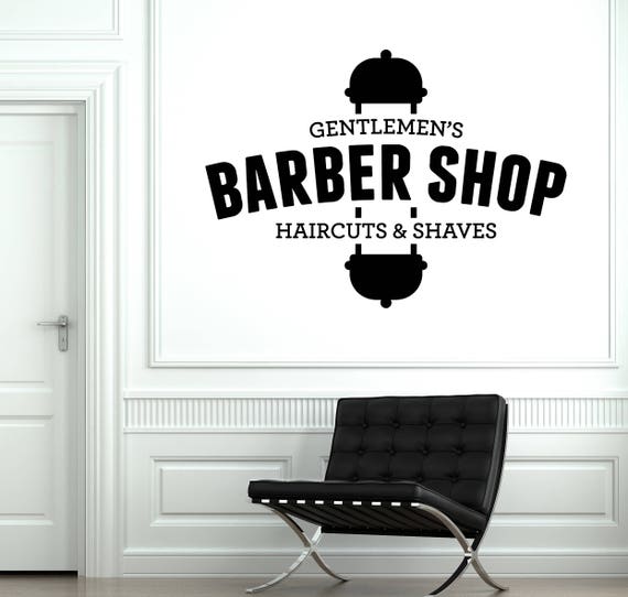 Wall Vinyl Decal Gentlemen S Barber Shop Haircuts Shaves Beauty Salon Decor 2605dn