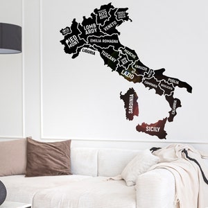 Wandtattoo Landkarte Italien Europa z4961