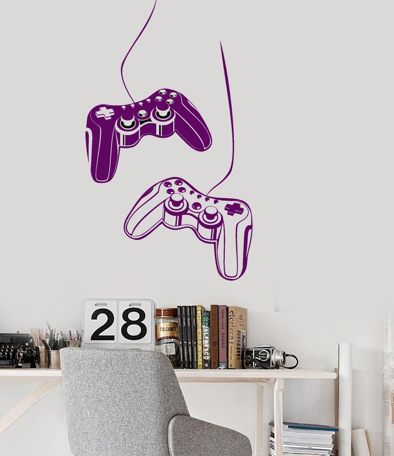 Wall Art Mural Gamer Decor Game Controllers Gaming Play Room Etsy