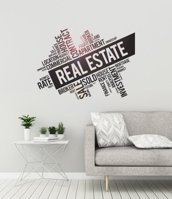 Real Estate Vinyl Wall Decal Realtor Broker Agency Business Etsy