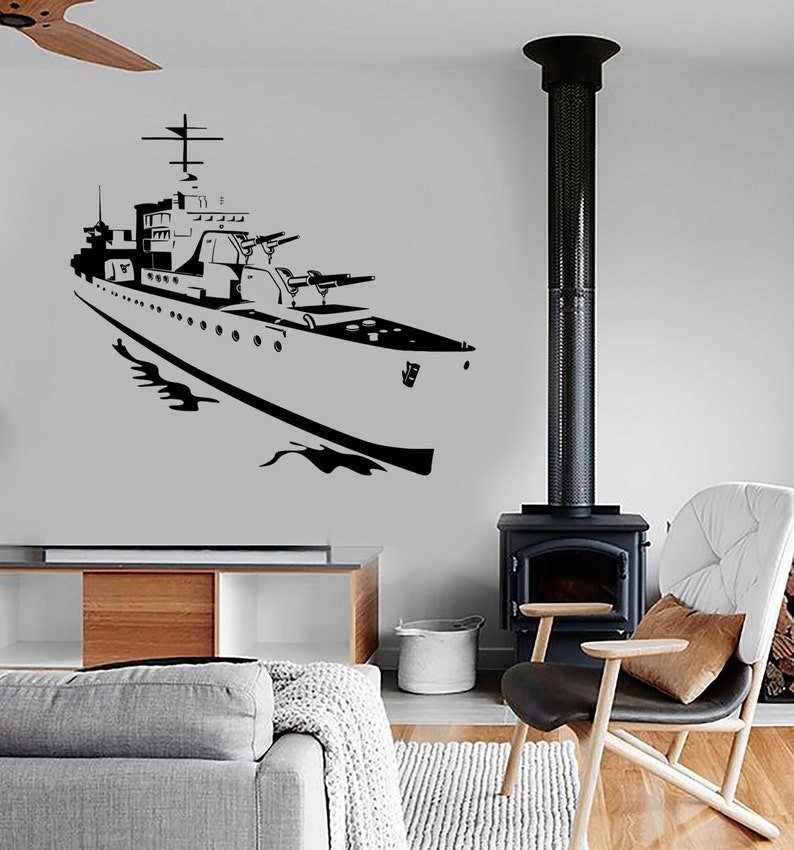 Wall Vinyl Decal Aircraft Navy Military Marine Jet Airplane Mural Sticker 1670dz image 1