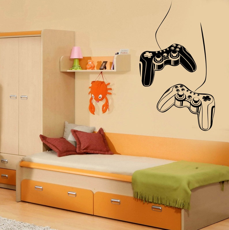 Wall Art Mural Gamer Decor Game Controllers Gaming Play Room Etsy
