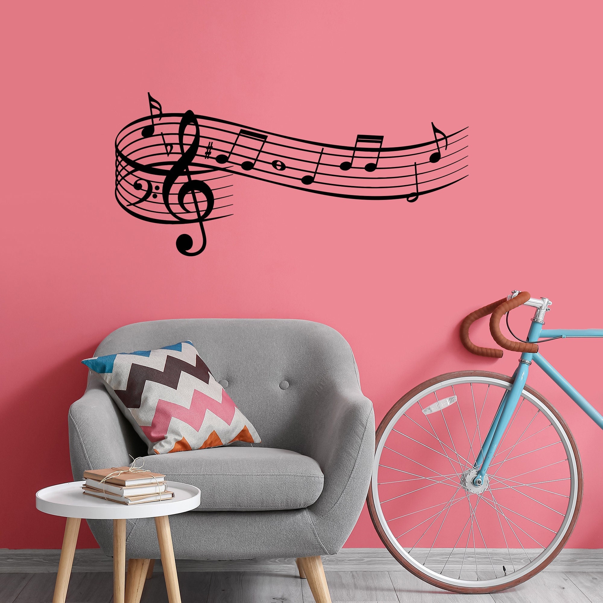 Musical Notes Vinyl Wall Decal Melody Music Class Decor Teenager's Room ...