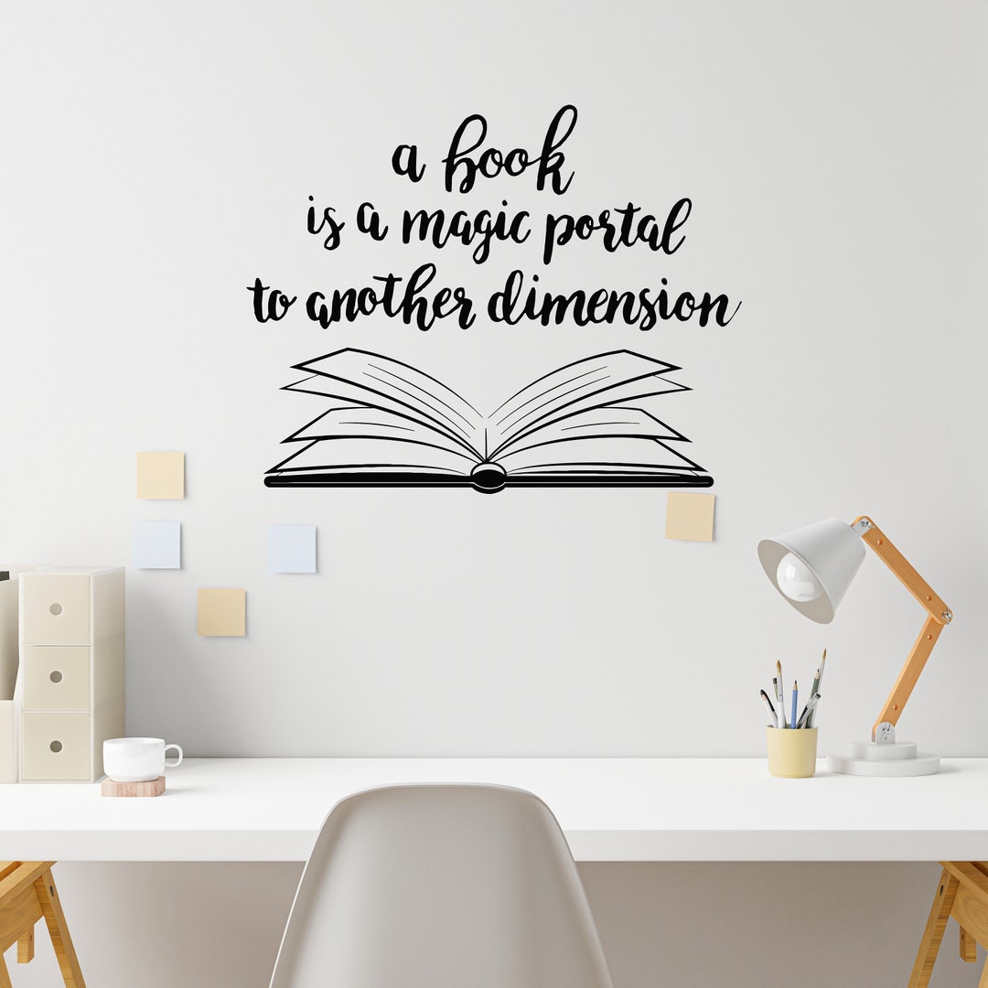 Book Quote Vinyl Wall Decal Library Reading Corner Saying Words Read