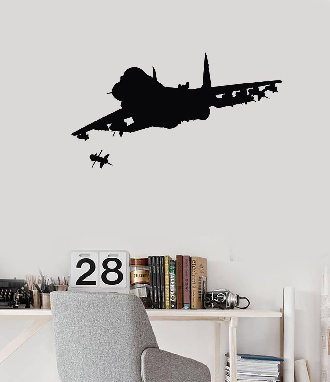 Fighter Aircraft Vinyl Wall Decal Military Aviation War Decor Art ...