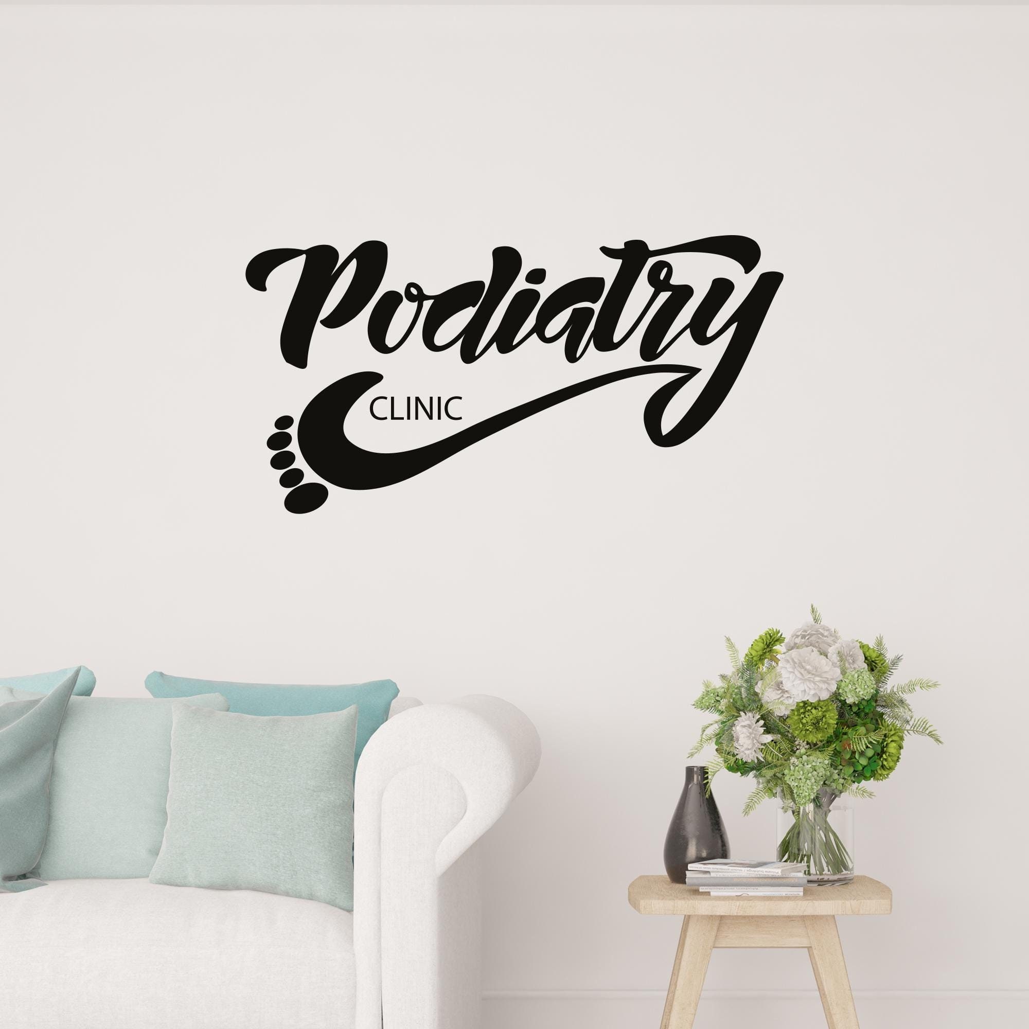 Podiatry Clinic Vinyl Wall Decal Salon Window Door Foot Sign Podiatrist Clinic Office Medicine Doctor Art Stickers Mural (#6574di)