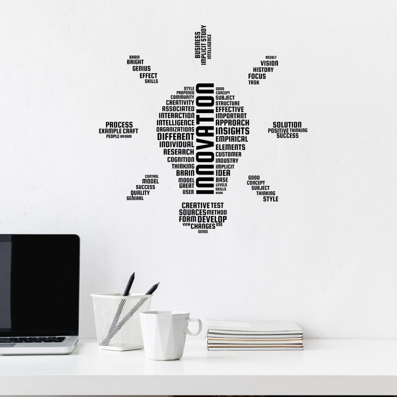 Innovation Lightbulb Vinyl Wall Decal: Inspirational Office Decor ...