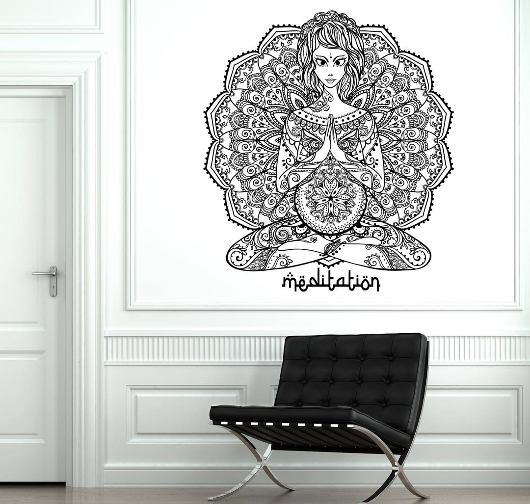 Wall Vinyl Decal Oriental Yoga Mandala Indian Tattoos Style for ...