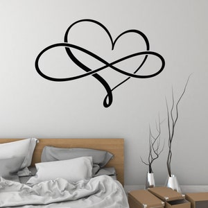 Infinity Love Vinyl Wall Decal Heart Romantic Art Bedroom Stickers ...