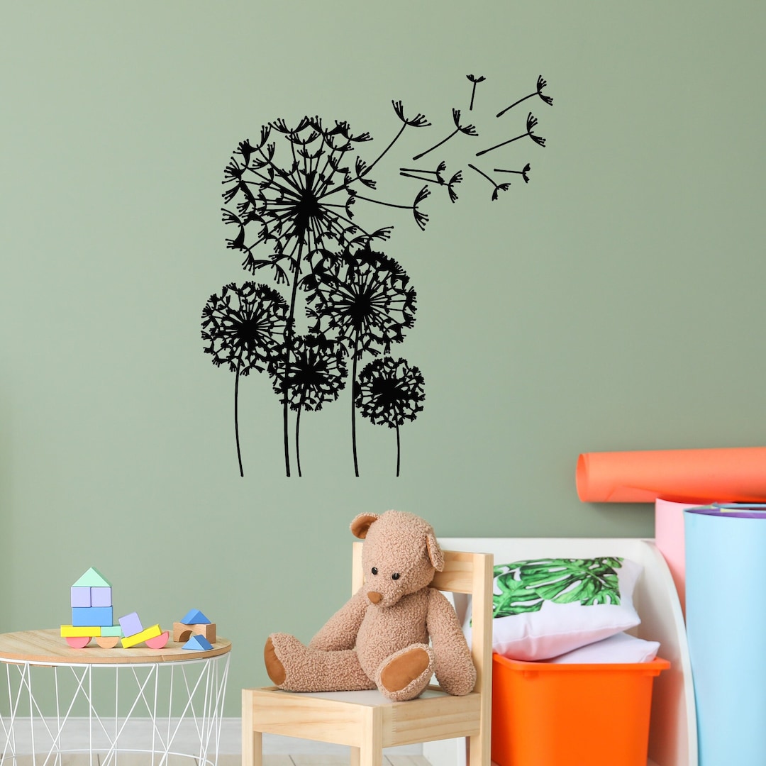 Dandelions Vinyl Wall Decal Flower Garden Elegant Decor for Living ...