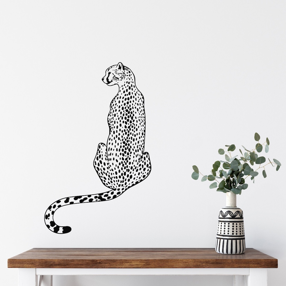 Wild Animal Vinyl Wall Decal Cheetah Big Cat Leopard Stickers Mural ...