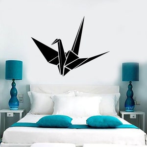 Wall Vinyl Decal Origami Bird Crane Amazing Modern Bedroom Decor 1306dz
