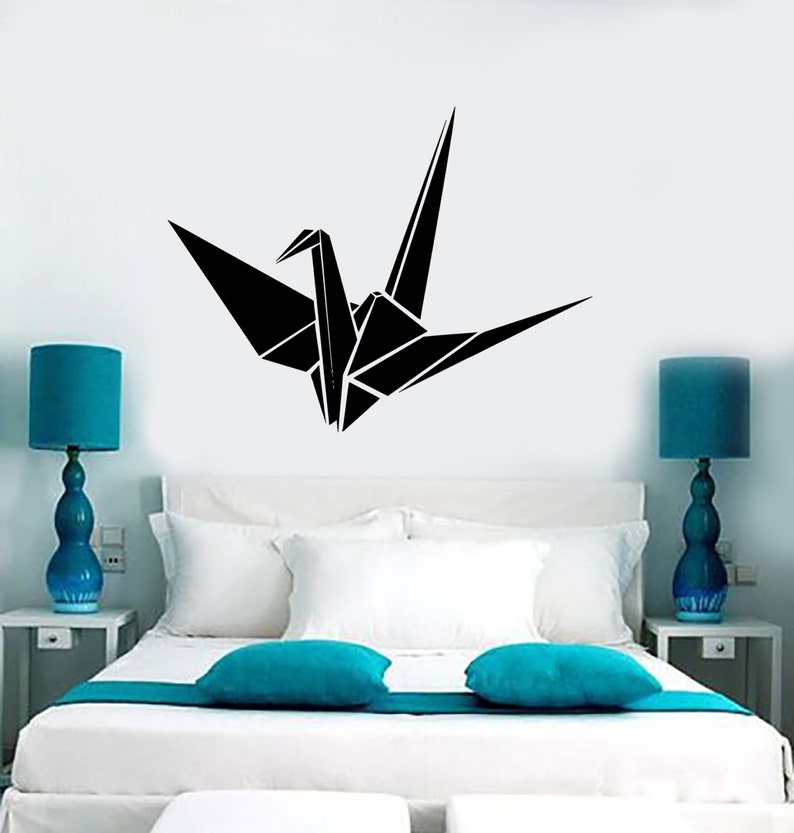 Vinyl Aufkleber Origami Bird Crane erstaunlich moderne Schlafzimmer Wand Dekor 1306dz Bild 1