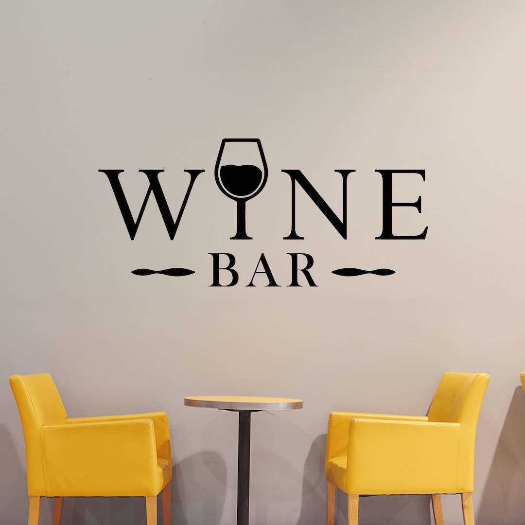 Wine Vinyl Wall Decal Wineglass Bar Drinking Interior Stickers Mural
