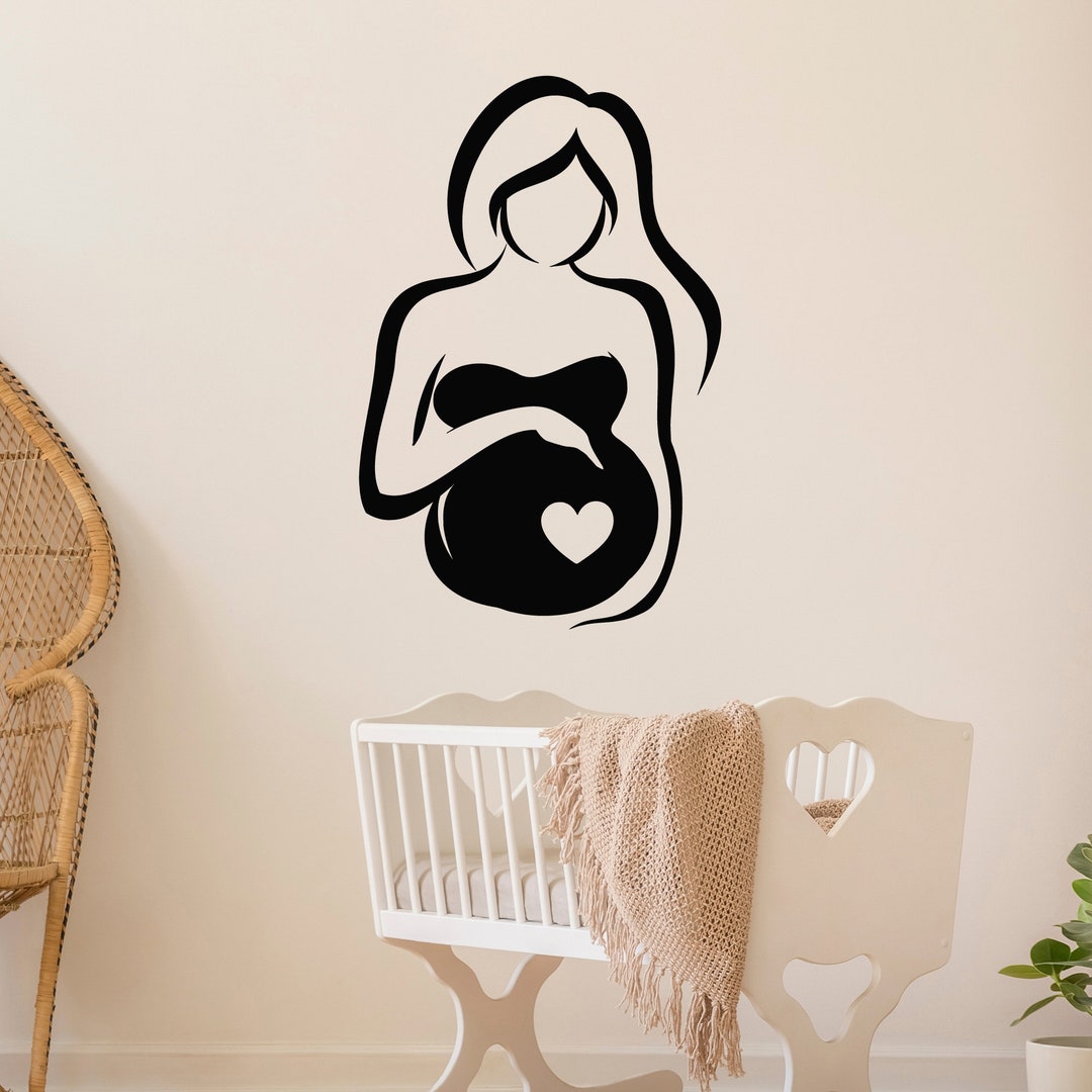 Pregnant Vinyl Wall Decal Women Maternity Hospital Family Stickers