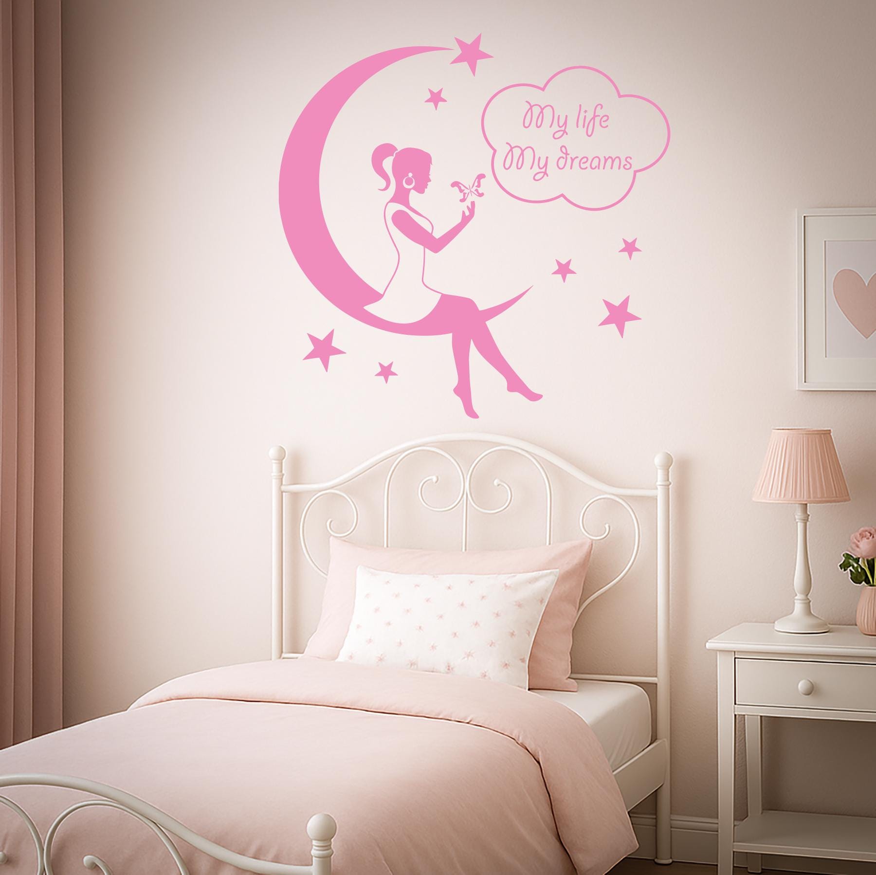 Adesivi Murali Sognanti Nuvole Stelle E Luna - Decalcomanie In Vinile Rimovibili Per Cameretta Bambini, Soggiorno E Giochi (84x51 Cm) - 2