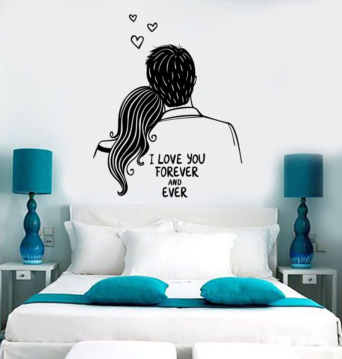 Wall Vinyl Decal I Love You Forever Quotes Romantic Amazing Bedroom ...