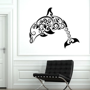 Wall Decal Dolphin Ocean Marine Sea Ornament Tribal Mural Vinyl Decal 1702dz