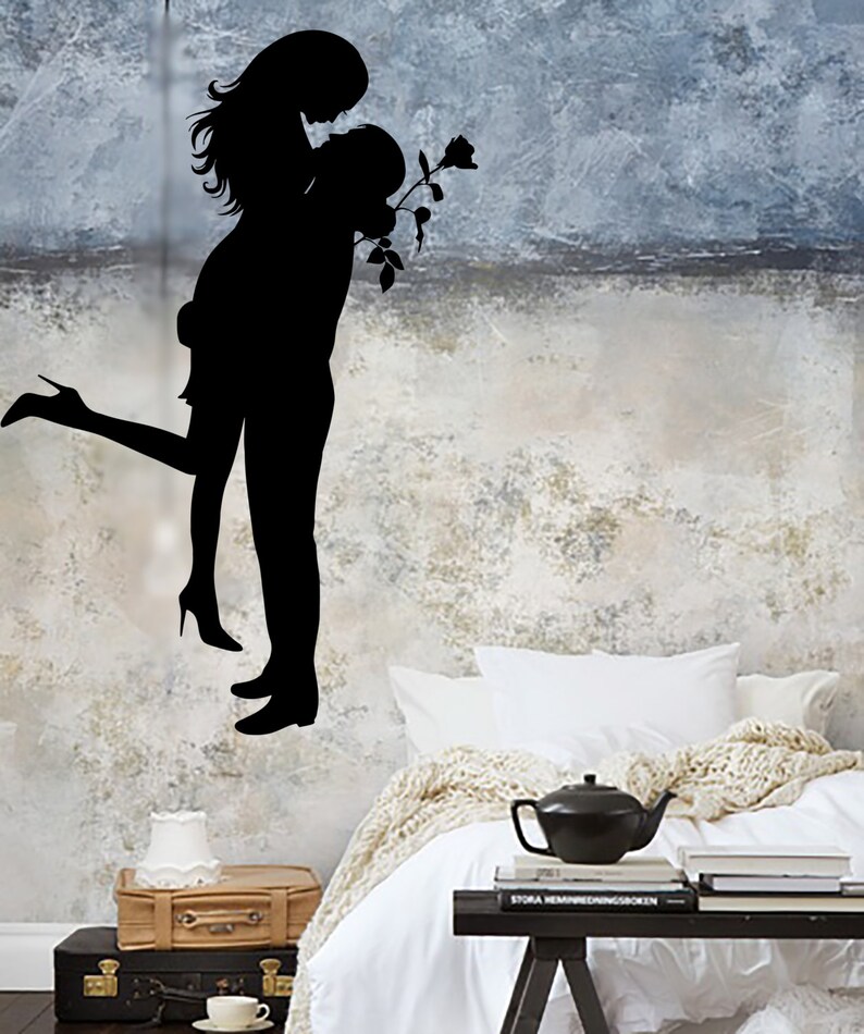 Wall Vinyl Decal Family Hearts Couple's Love Valentines Day Romance Hug's and Kisses Romantic Bedroom Decor 1036dz image 3