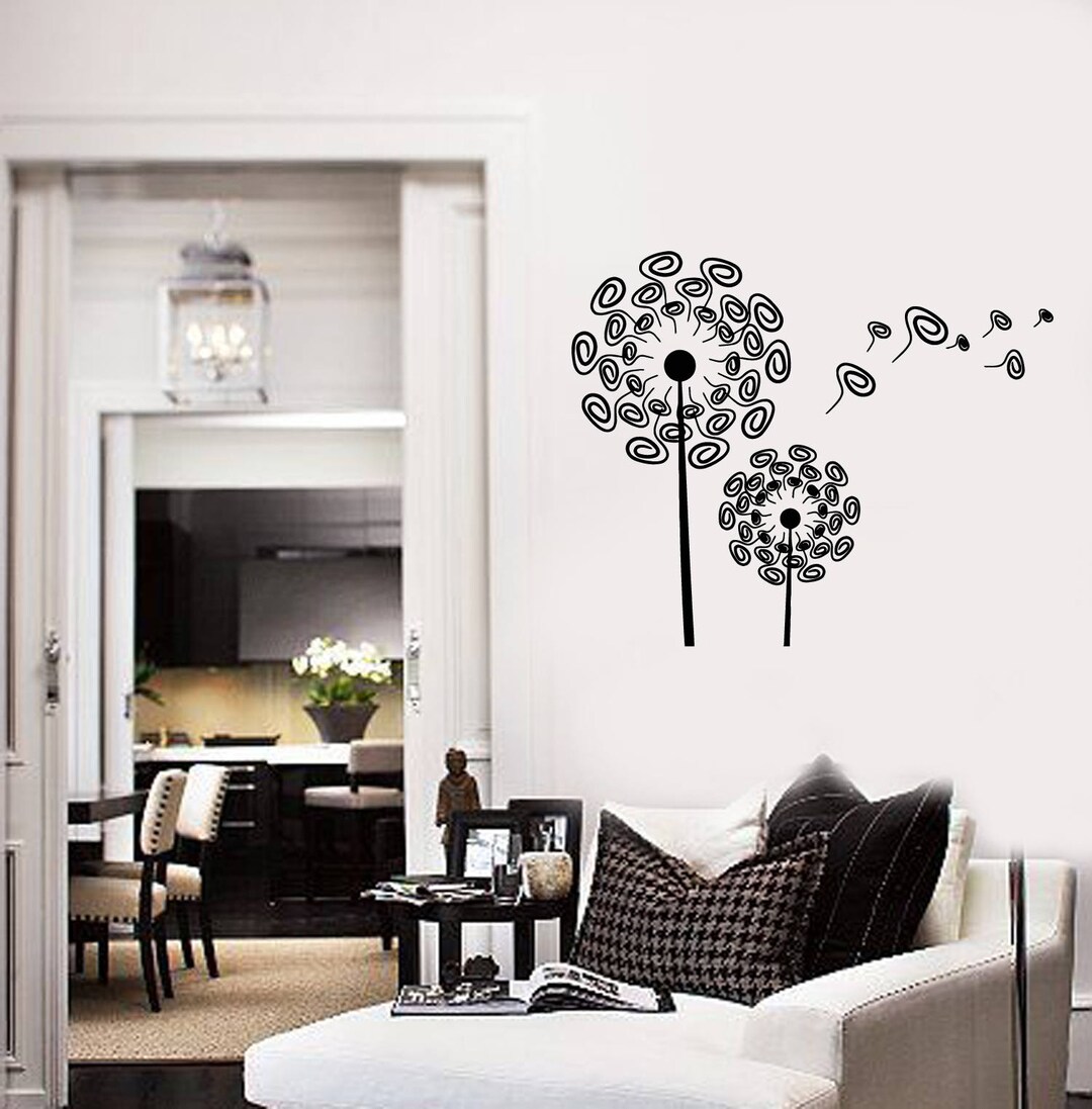 Beautiful Dandelions Vinyl Wall Decal Flowers Floral Art Room Decor ...