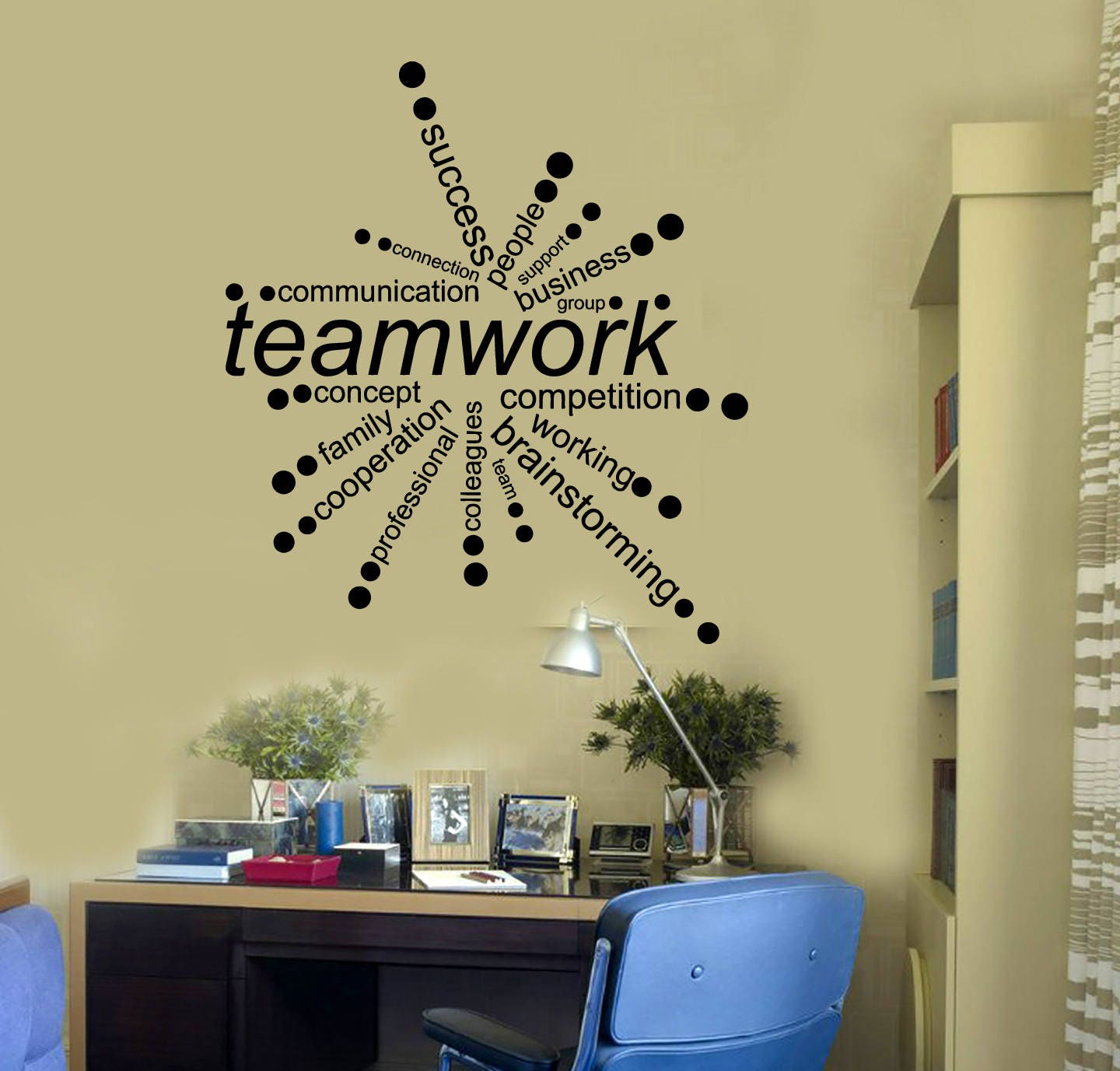 Teamwork Vinyl Wall Decal Office Space Inspirational Words Business ...