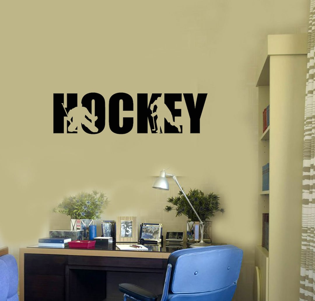 Hockey Wall Decal Sports Wall Art Ice Hockey Sports Lovers Room Decor ...
