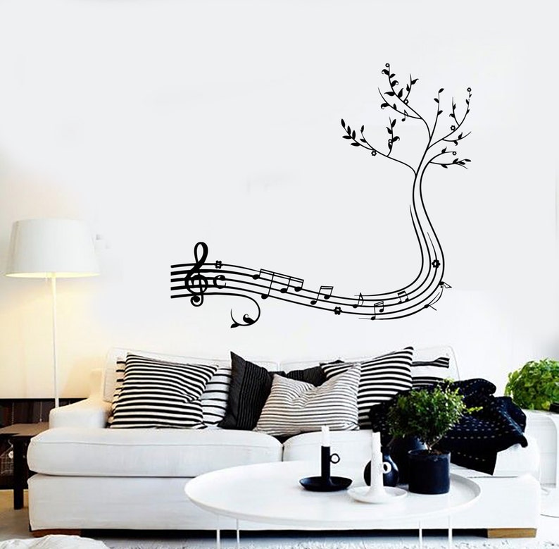 Wall Vinyl Music Notes Tree Cool Guaranteed Quality Decal Mural Art ...