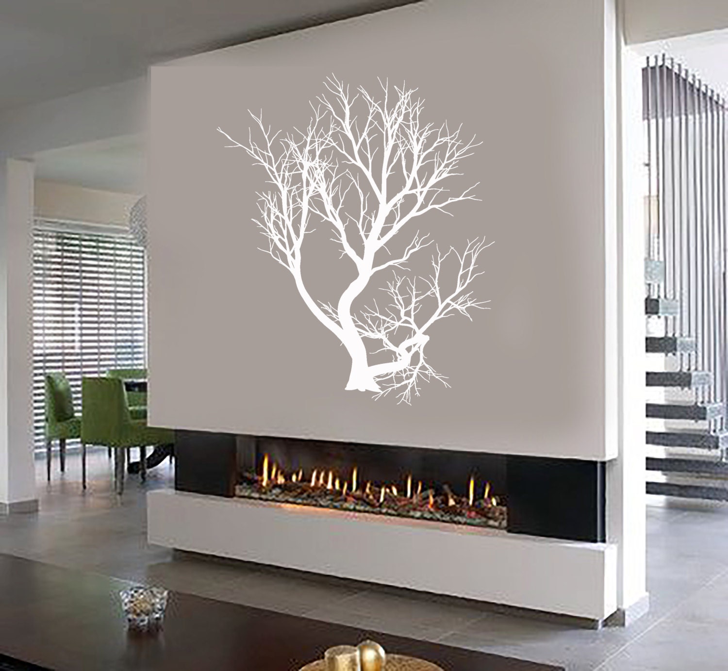 Wall Vinyl Decal Tree With Branches Outline Modern Decor for Living ...